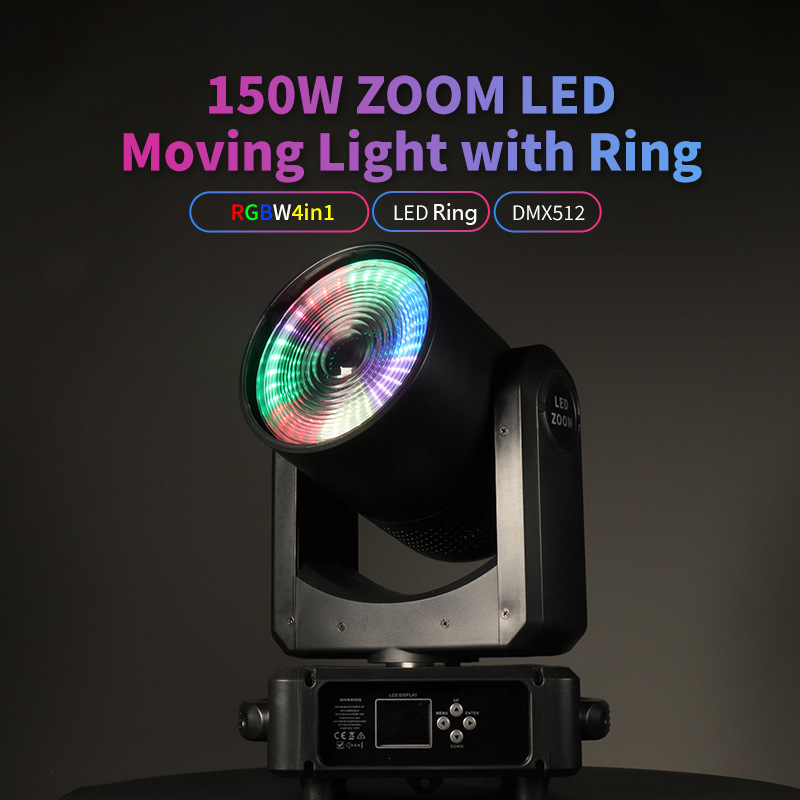 150W LED Zoom Fresnel Moving Head light with Auxiliary light