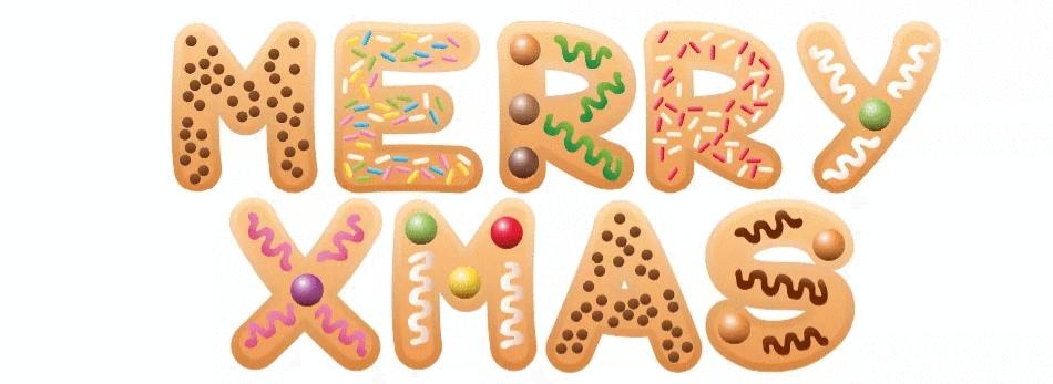 IMPRESSION MERRY CHRISTMAS/MERRY XMAS/FELIZ NAVIDAD in Cookie Letters
