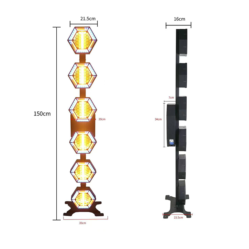 KR3 Vertical 6*60W  retro stage lights RGB 3-in-1 with auxiliary light