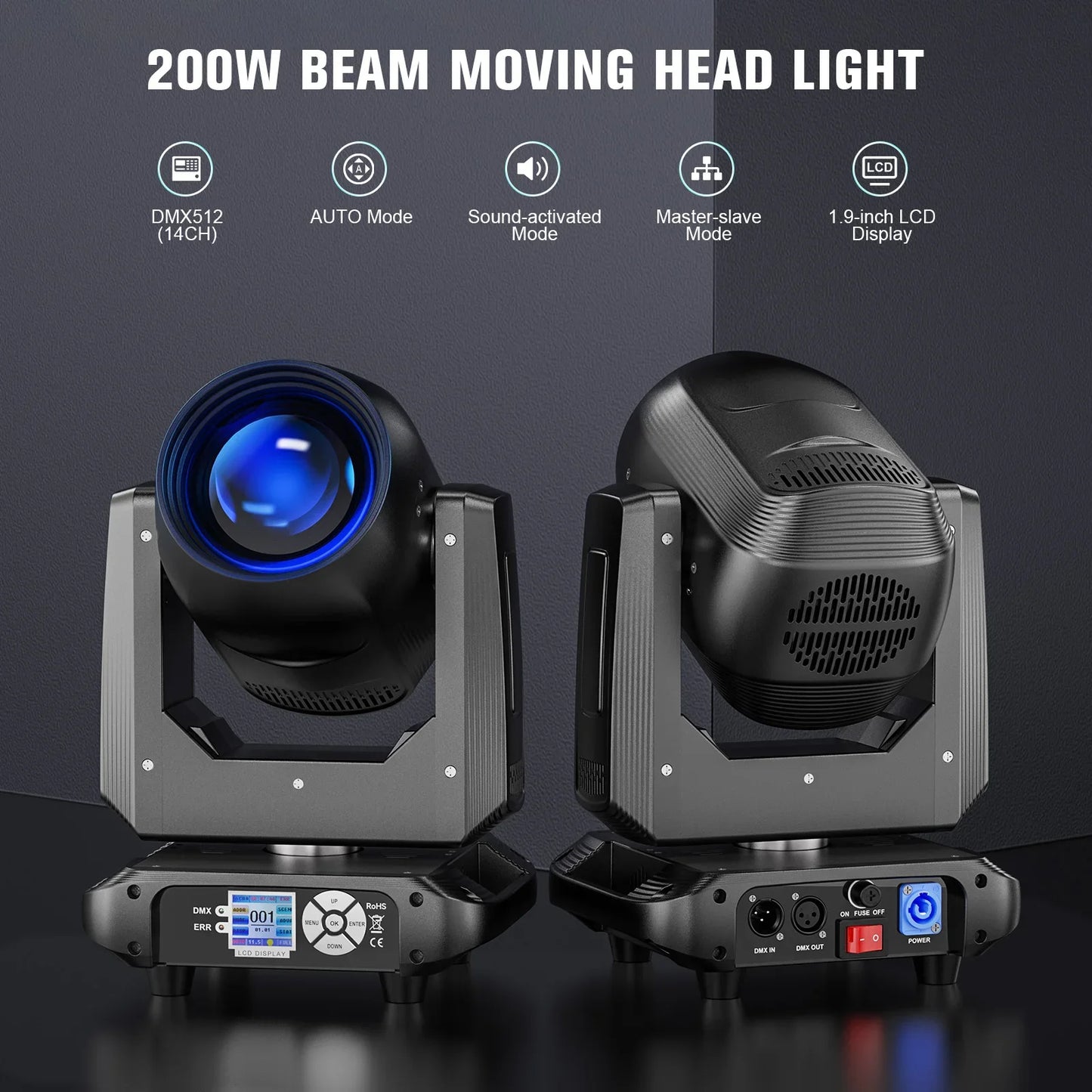 KB-10 200W Zoom Gobo LED Moving Head Beam Light