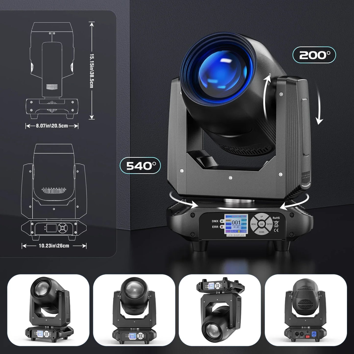 KB-10 200W Zoom Gobo LED Moving Head Beam Light