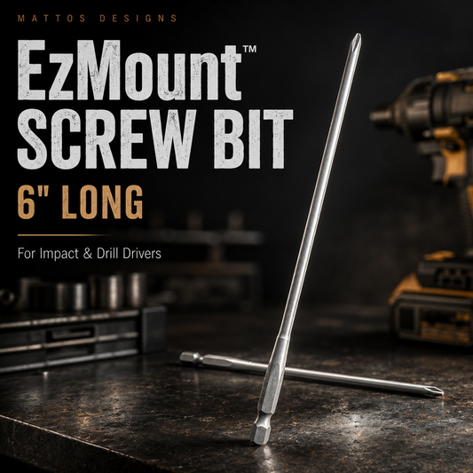 EzMount™ Screw Bit – 6" Long, Compatible with Most Screw Types, Ideal for Impact and Drill Drivers