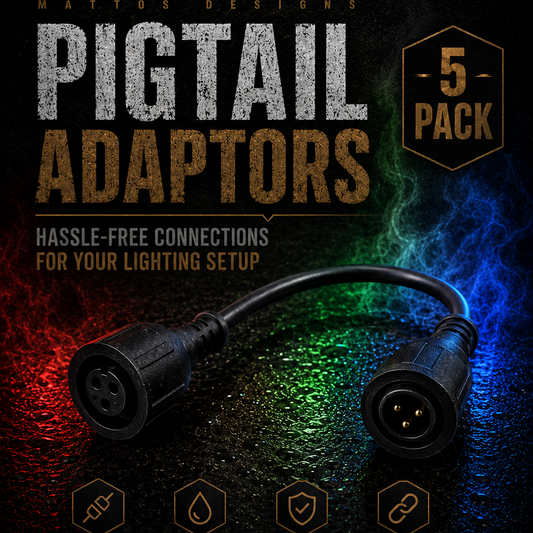 🔌 Pigtail Adaptors 5 Pack – Hassle-Free Connections for Your Lighting Setup 💡