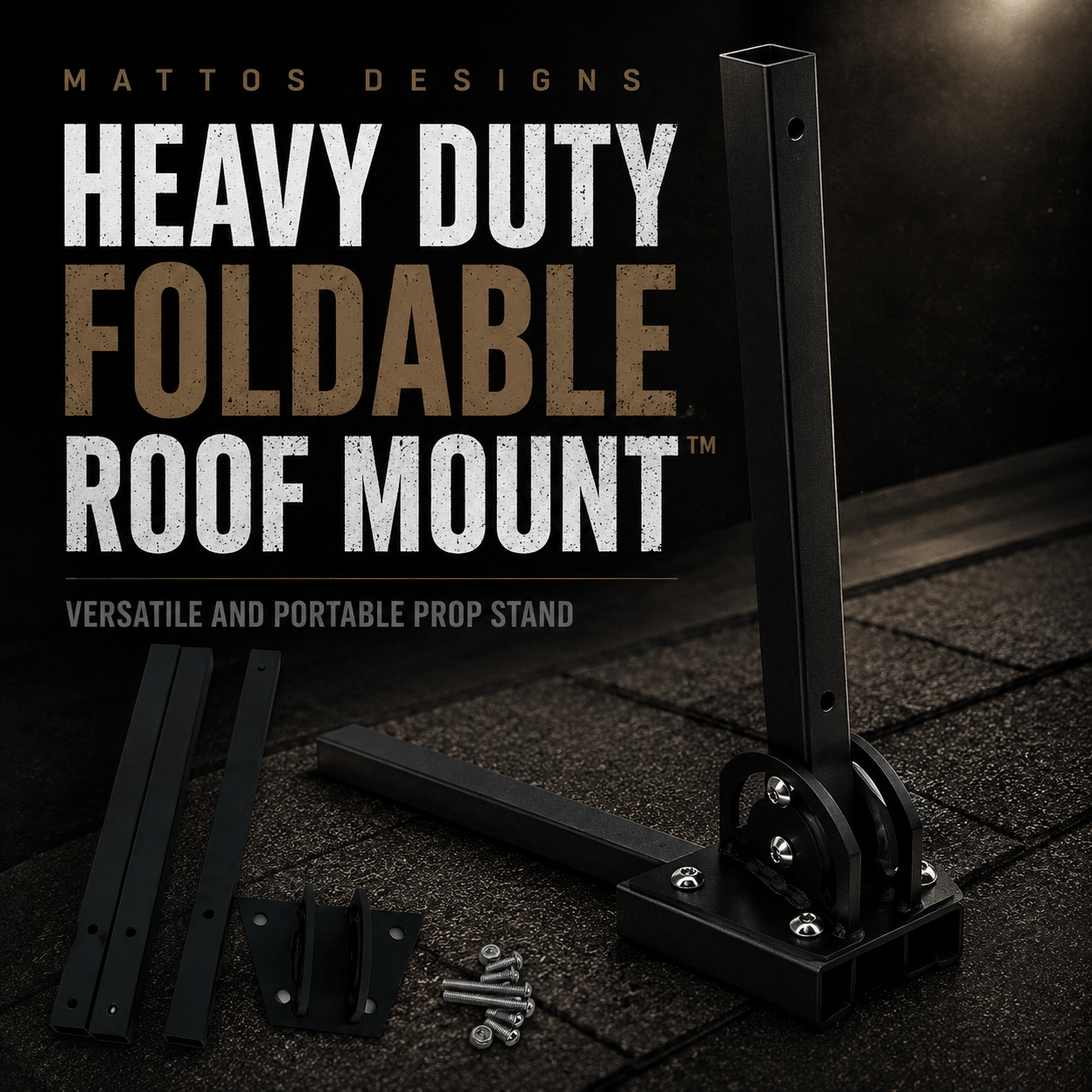 🏗️ Heavy Duty Foldable Roof Mount™ – Versatile and Portable Prop Stand 🛠️