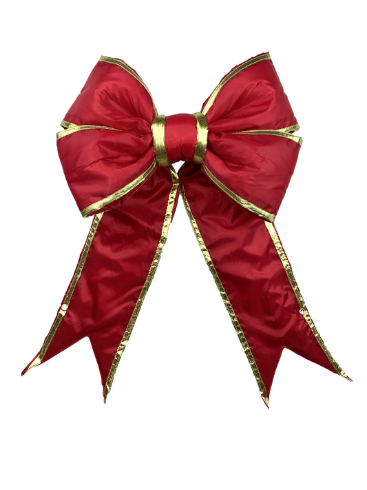 12" Dark Red & Gold Premium Nylon Bow