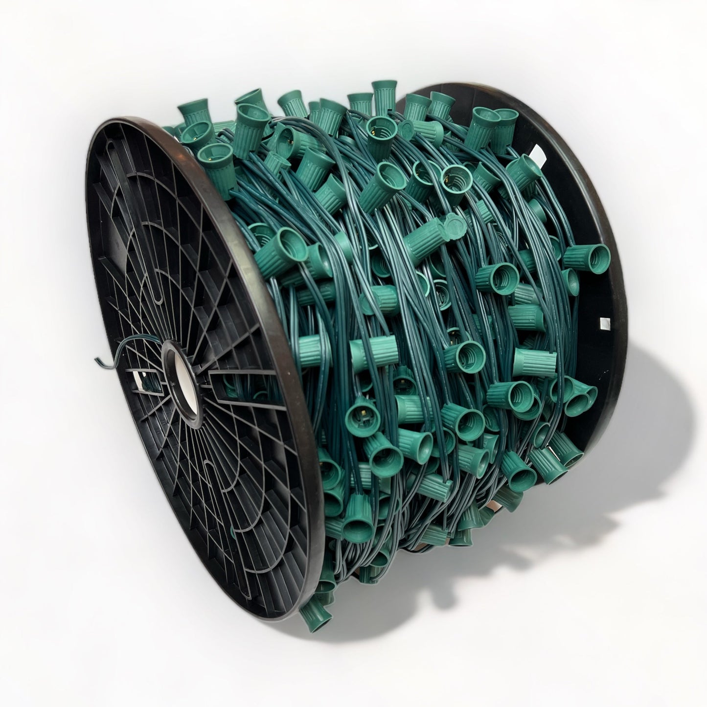 1000' 15" Spacing C9 Spool with Sockets, SPT-2 Green Wire