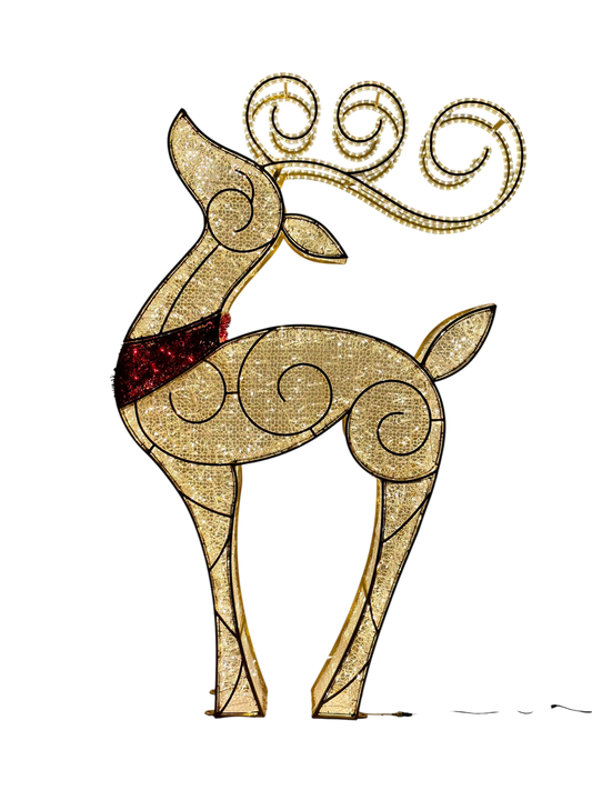 Large Pre-Lit LED Fancy Reindeer