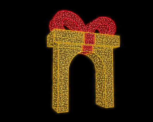 Giant Pre-Lit LED Walk-Through Gift Box Arch