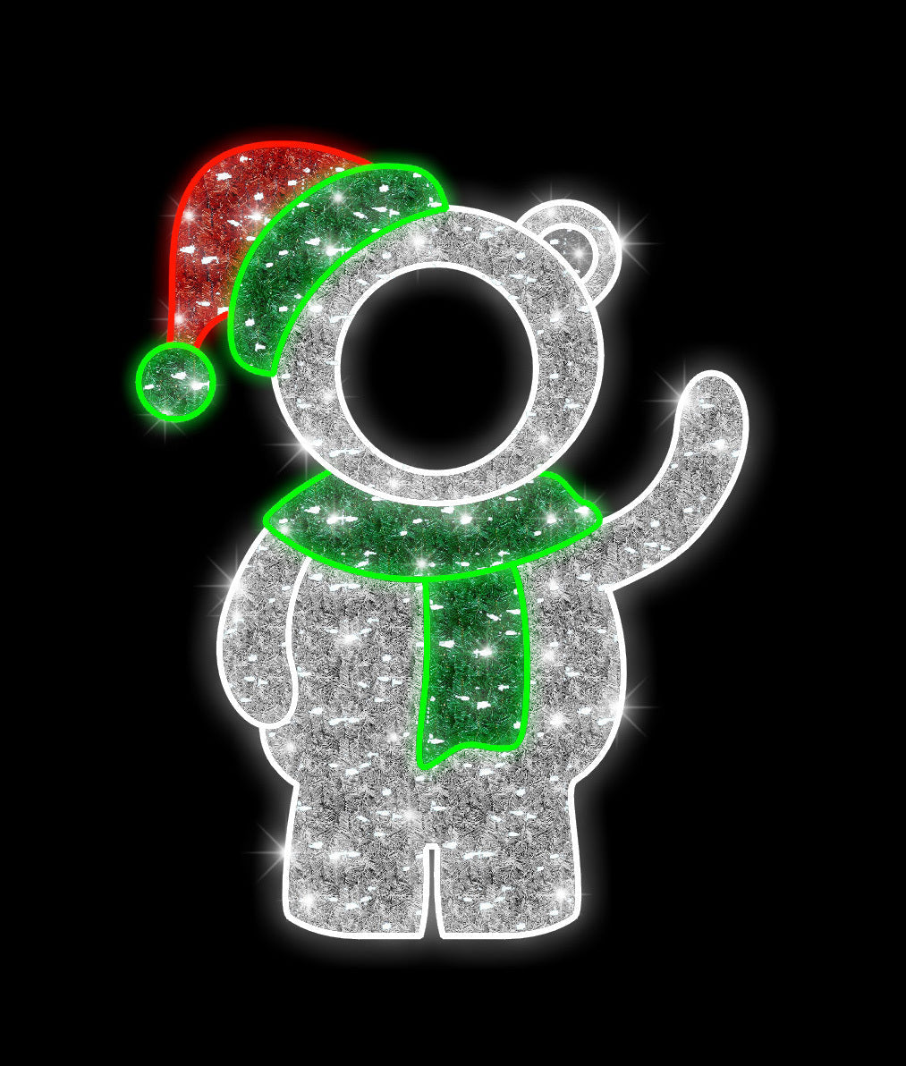 Set of 2 Polar Bear Pre-Lit LED Illuminating Photo Props