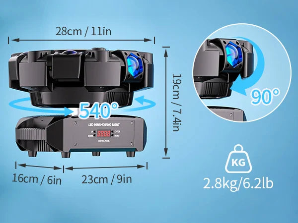 150W 6-Arm 10 Eyes Moving Head Effect Light