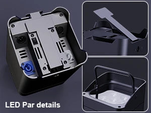 4Pcs 80W Battery Led Par Light With Bag RGBWA+UV Wireless Par Light