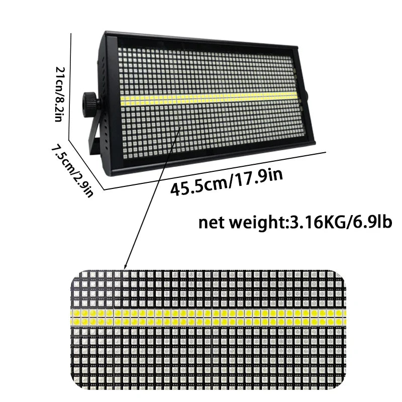 KS2 8+8 segment RGB & white strobe 960pcs LED stage strobe light