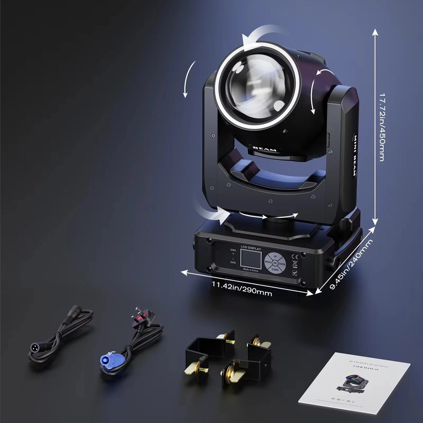 KB6 Mini230 Moving Head Beam with RGB LED Strip