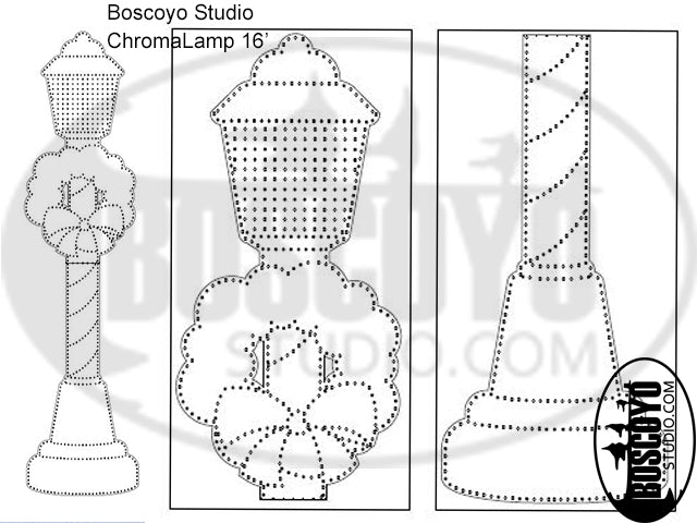 ChromaLamp Post with Wreath 16'