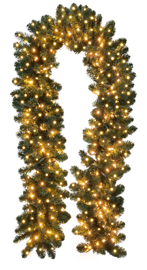 Certified Ultra Bright 9' x 18" Pre-Lit Premium Oregon Fir Garland, 200 Lights
