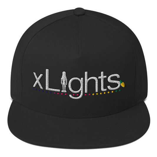 Black w/ Embroidered xLights Logo - Flat Bill Cap