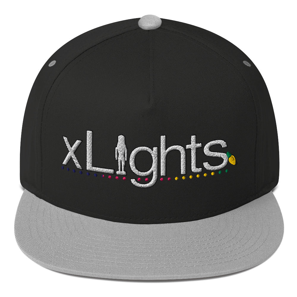 Black w/ Embroidered xLights Logo - Flat Bill Cap