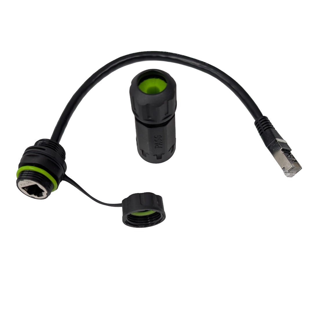 IP68 Waterproof RJ45 CAT6 Panel Mount Connector – Shielded Cable or No Wire