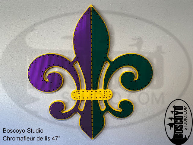Mardi Gras ChromaFleur-de-lis 47in Outline Layered