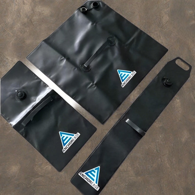 AnchorEase™ Water Weights – Durable PVC Water Bags for Securing Displays, Collapsible and Portable