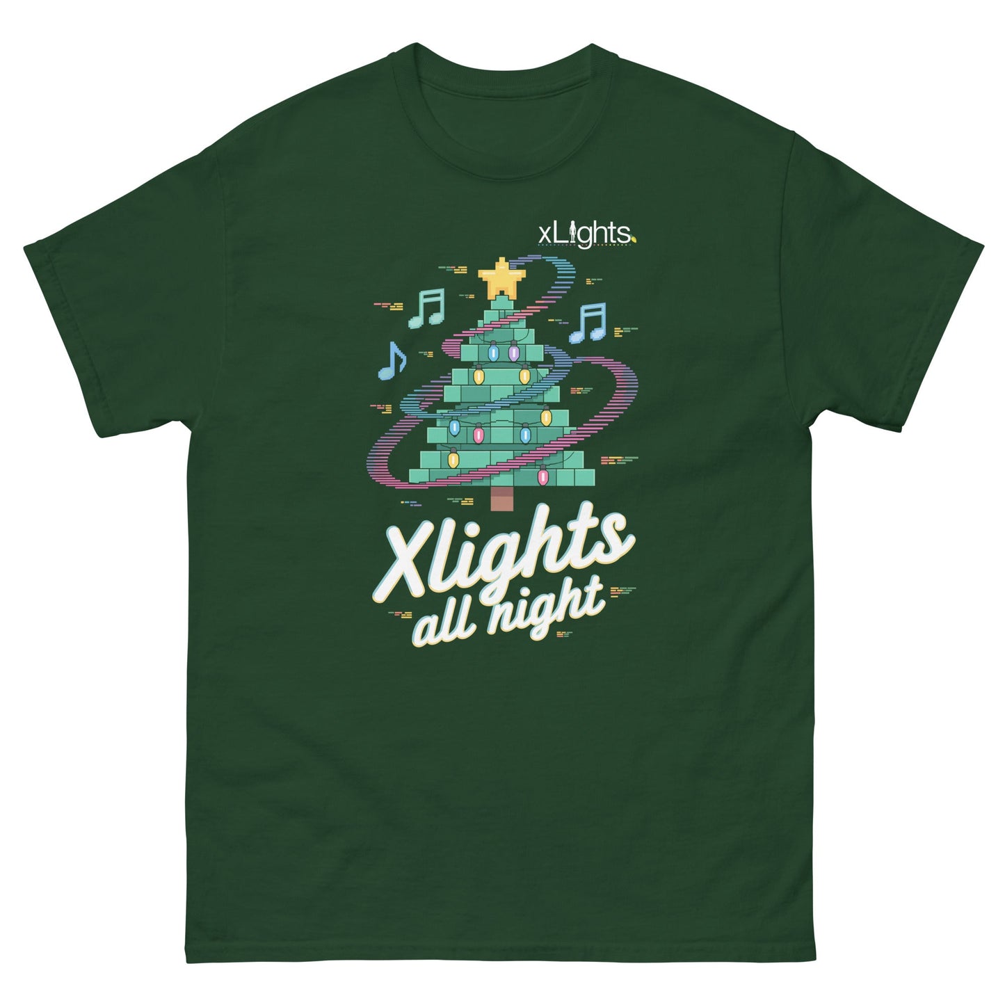 xLights All Night – Tree Track Tee Unisex classic tee