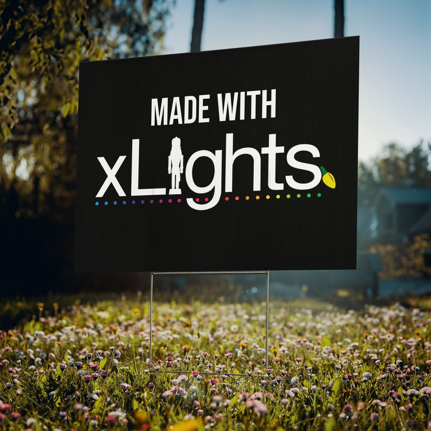 'Made with Xlights' - Yard Sign